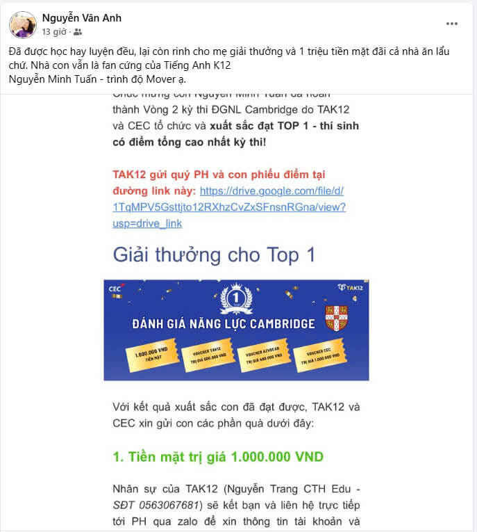 feedback kì thi đgnl